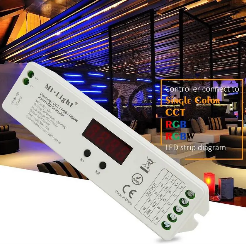 DC12V 24V 15A 2.4G wireless control Mi.Light LS1 4 in 1 Smart LED Controller