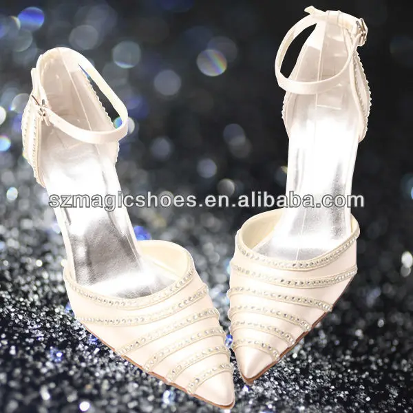 Ivory Satin Italian Wedding Bridal Shoes Crystal Buy Italian Wedding