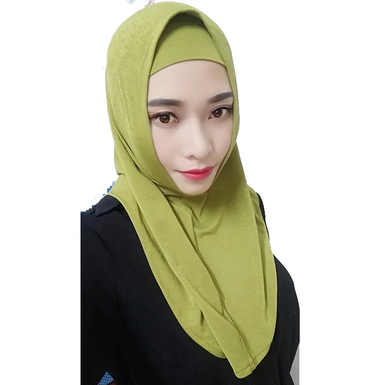 

2019 Good quality Korea ice silk Instant Hijab scarf for muslim women, Mix color