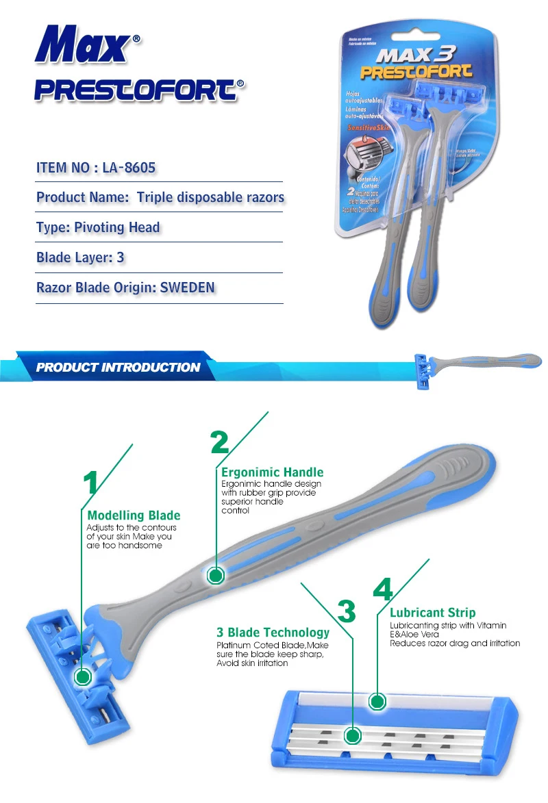 Disposable Shaving Razor 3 Blade - Buy Shaving Razor,Disposable Razor,3