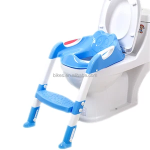 Image of New Baby Plastic Toilet Seat Folding Potty Toilet Trainer Seat Chair Step with Adjustable Ladder infant Potty Children's Toilet