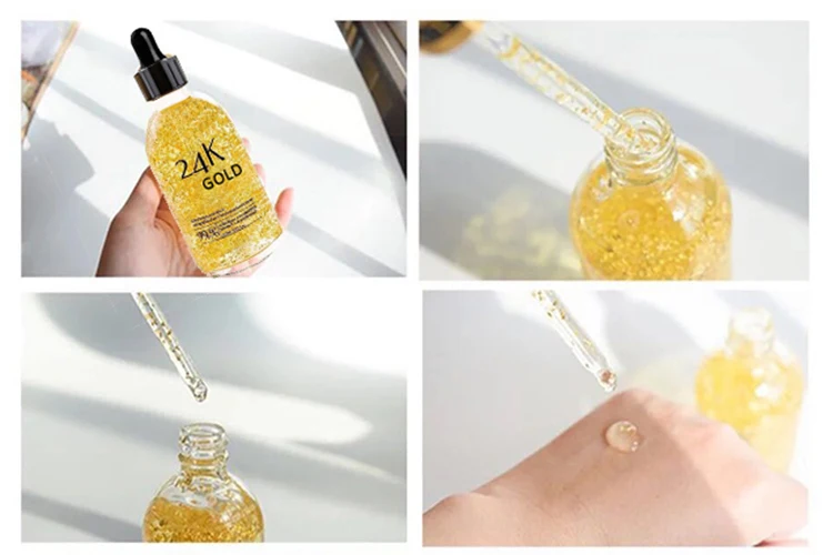 Private label Hyaluronic Acid Collagen 24 K Gold Facial Serum for Anti-aging