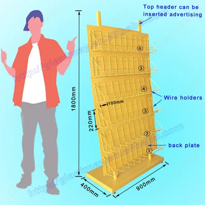 Metal Pegboard Supermarket 30 Pockets Display Wire Rack for Seed