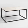 Square design custom cut marble coffee table
