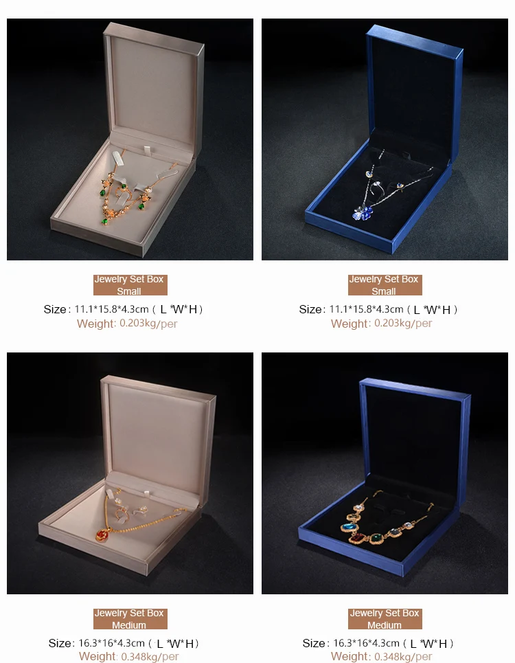 Custom Luxury PU Leather Jewelry Box Sets Jewelry Gift Ring Pendant Packaging