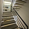 shock resistant wooden tread stairs floating staircase for Hidden space
