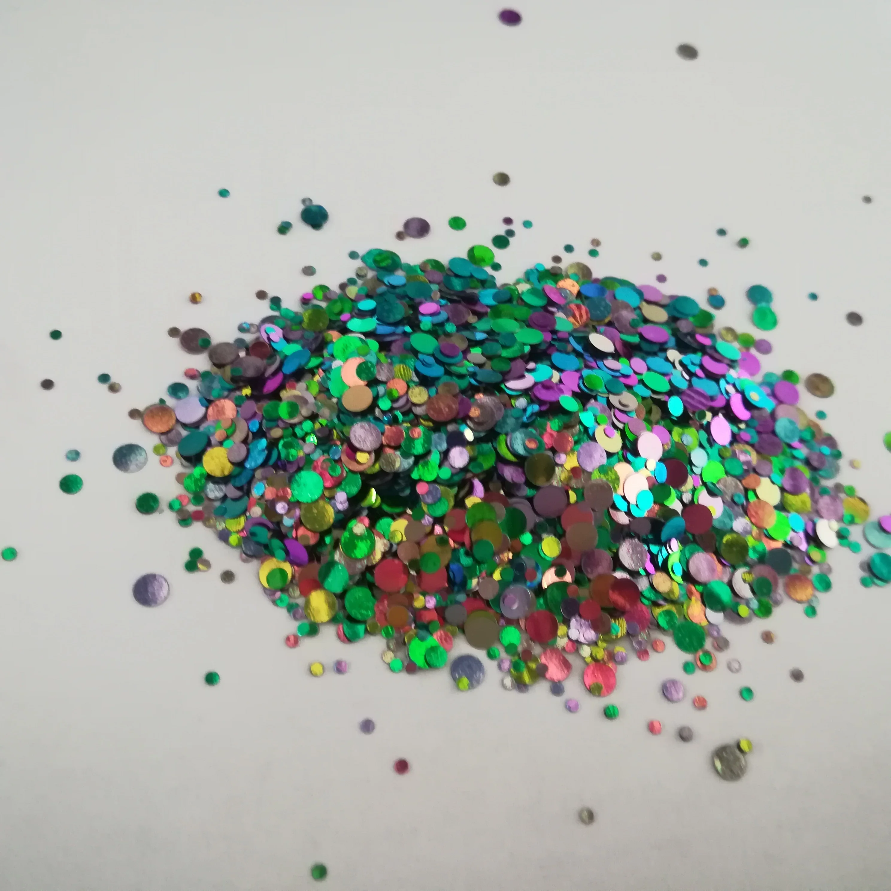 Chunky Flash Flakes Mixed Polyester Glitter Dots For Cosmetics,Make Up