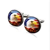America flag time precious stones glass cufflinks men 's best man clothing cufflinks wholesale