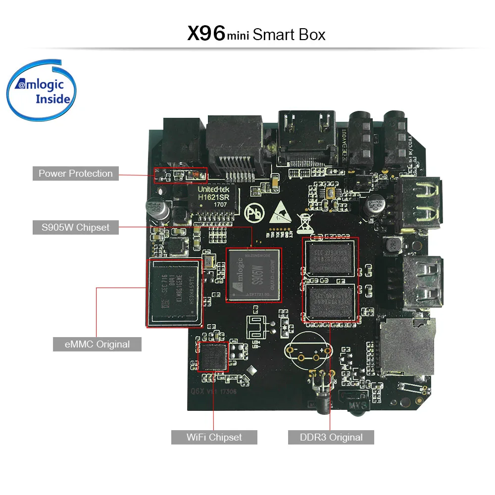 

RK Amlogic S905W Based MotherBoard for Android Smart TV Box X96 Mini Android TV Box Motherboard, N/a