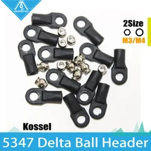 12 Pcs Reprap Delta Kossel Delta Mini 5347 Buckle For M3 M4 Ball Caps Parallel Arm Rod Carbon Rod Joints 12 handles & 12 Balls