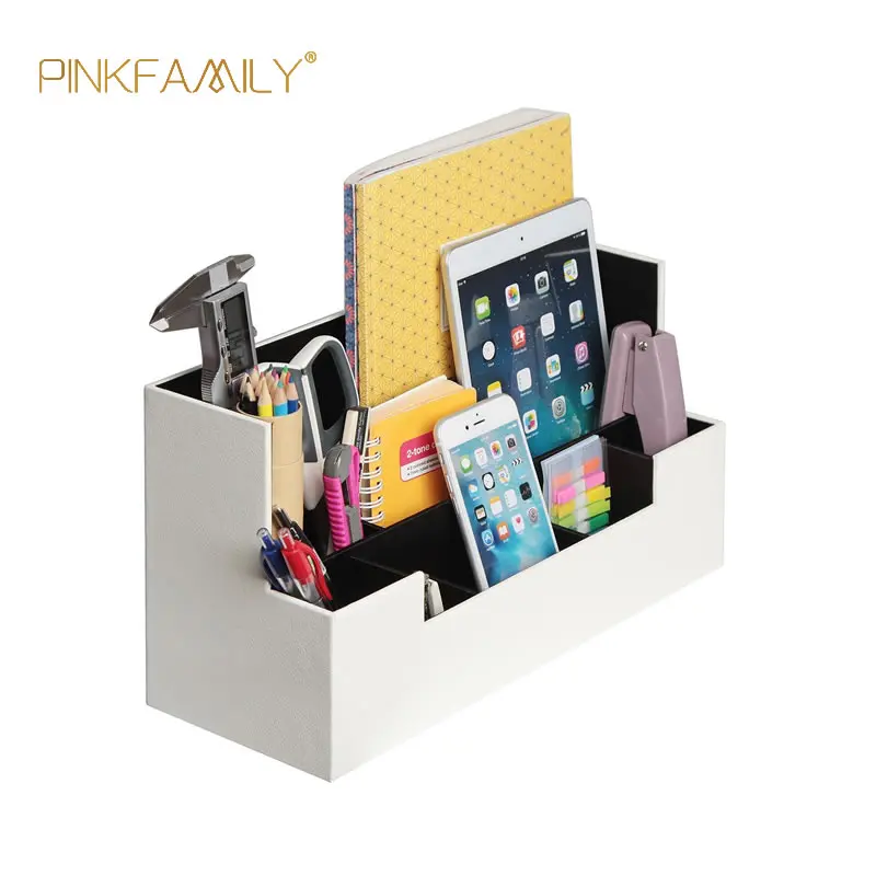White leather multi-functional vinyl record office storage box