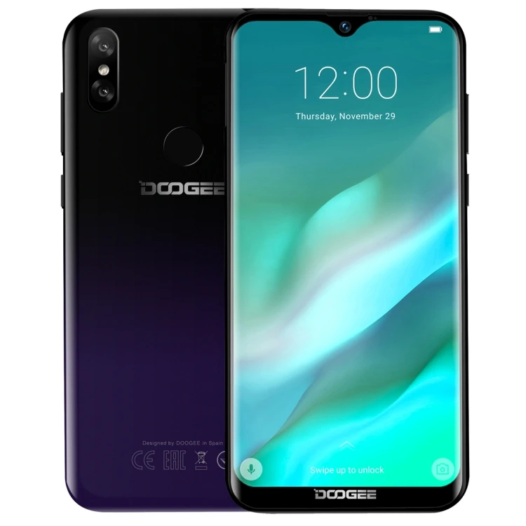 

DOOGEE Y8, 3GB+16GB Dual Back Cameras, Face ID & DTouch Fingerprint 6.1 inch Water-drop Screen Android 9.0 (Phantom Purple, N/a