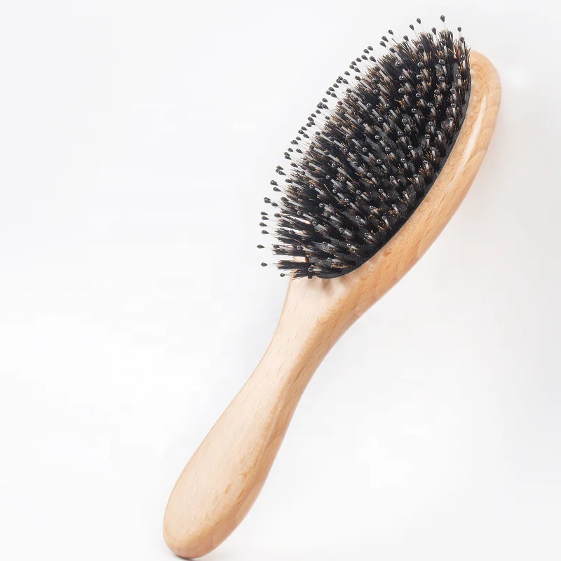 Wholesale Private Label Wooden Paddle Boar Bristle Hair Grooming Brush