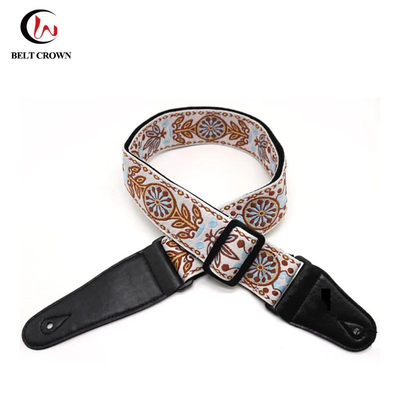 

Hot Selling Adjustable Sublimation Custom Guitar Strap with Leather End, Match your pantone color