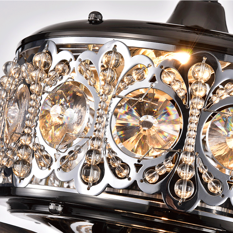 Factory Price Wholesale Modern Style Decorative Crystal Contemporary Emergency Ceiling Fan with UL
