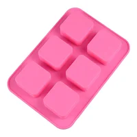 

4 Cavity square shaped silicone cake mould silicon soap making mold