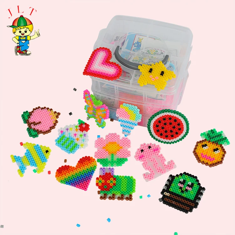 Nontoxic Diy Perler Beads Set Plastic Iron Hama Beads Toys Mini 5mm