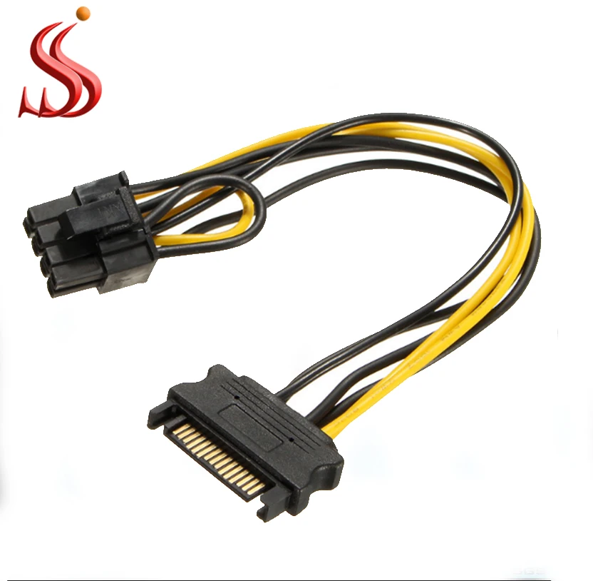 GNS IDE Molex To PCI Express 6Pin Power Adapter Cable - 13cm, 2x 4-Pin To 6-Pin PCI-E