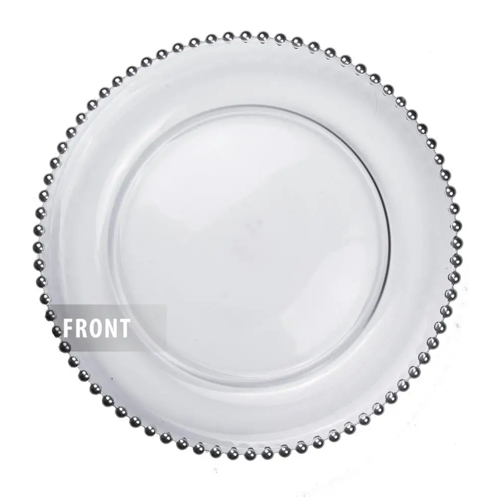 

Z891 21/27/32cm beaded glass plate round plate wedding table decoration plate
