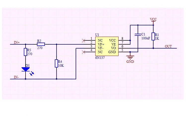 6n137高速光耦隔离模块信号电平转换3.3v 5v 12v 24v Npn光耦隔离200khz