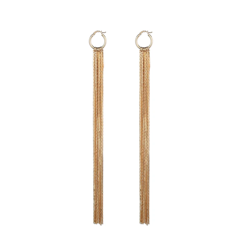 

ed00150c Exaggerated Personality Charm Long Metal Chains Tassel Custom Earring Studs Women 2021, As pictures