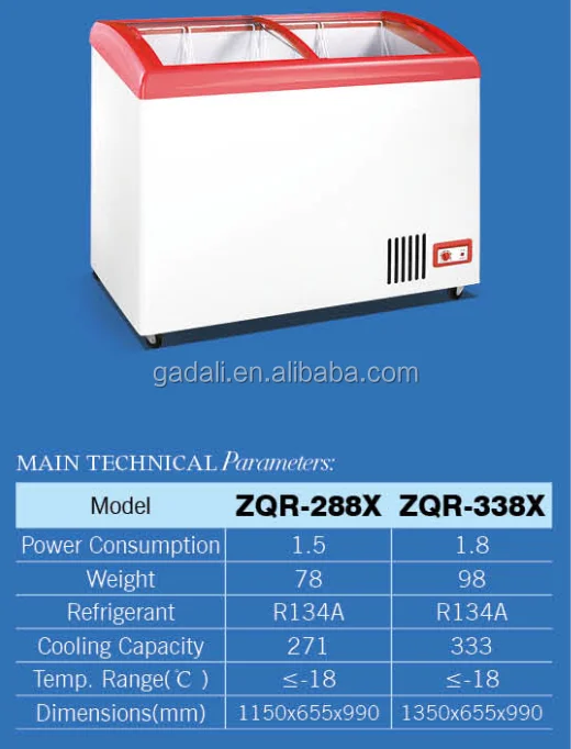Single Door Commercial Freezer & Refrigerator+glass Door Display Ice