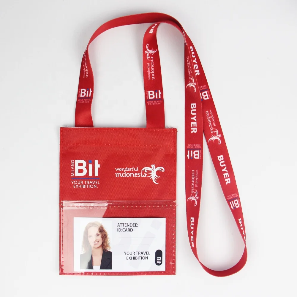 
Promotional customized logo card neck wallet badge holder with lanyard 