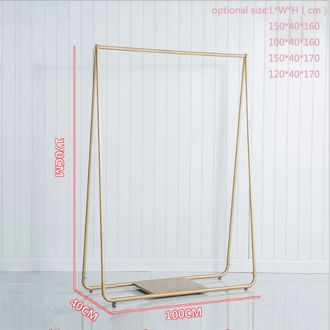 
Gloden European style rack elegant design clothing display rack floor standing fixture for dresses shops rack solutions for shop 