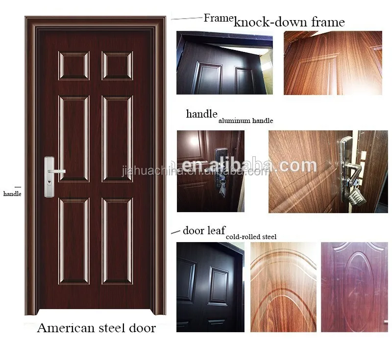 American Steel Door Luxuries Handles Interior Glass Black Steel Door
