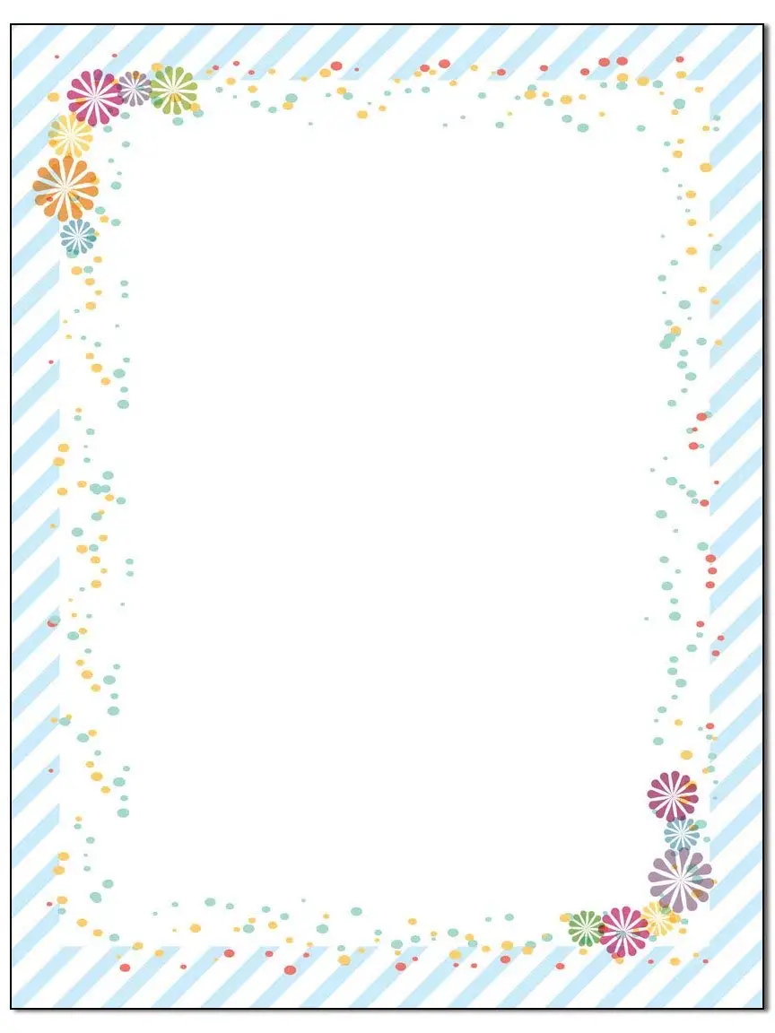 and Announcements 80 Sheets Unicorn Border Stationery Paper Flyers Great for Birthday Invitations