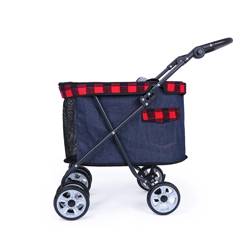 

wholesale portable pet strollers and Nylon Small dog cat trolley designed for kids, As photo