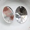Hot Sell 18*25mm Crystal Silver Acrylic Oval Disk Garland Mirror Crystal Bead Charm Accessory