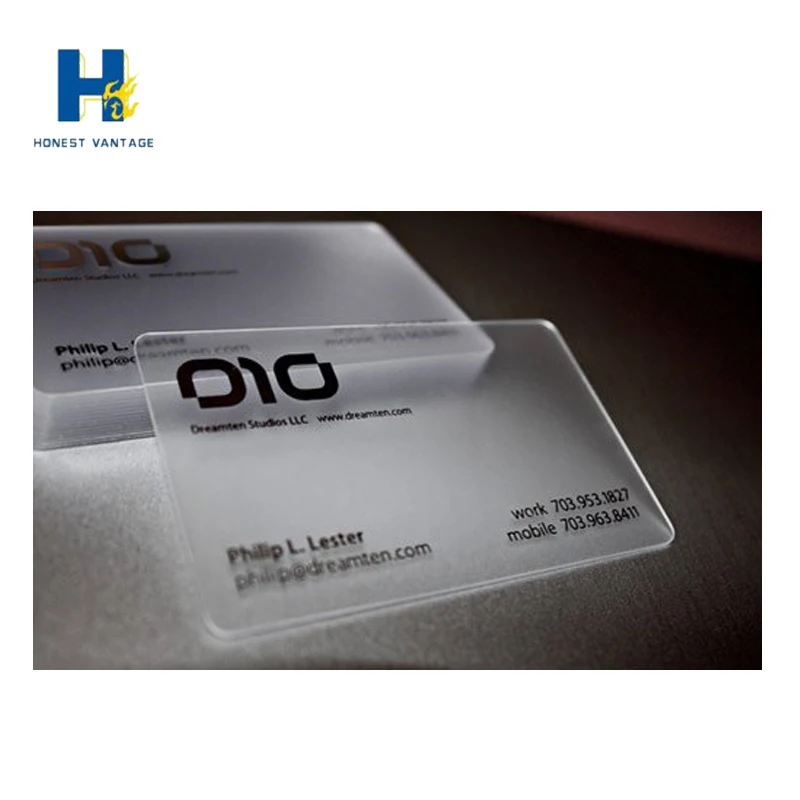 
wholesale custom card pvc clear printed name business plastic transparent card 