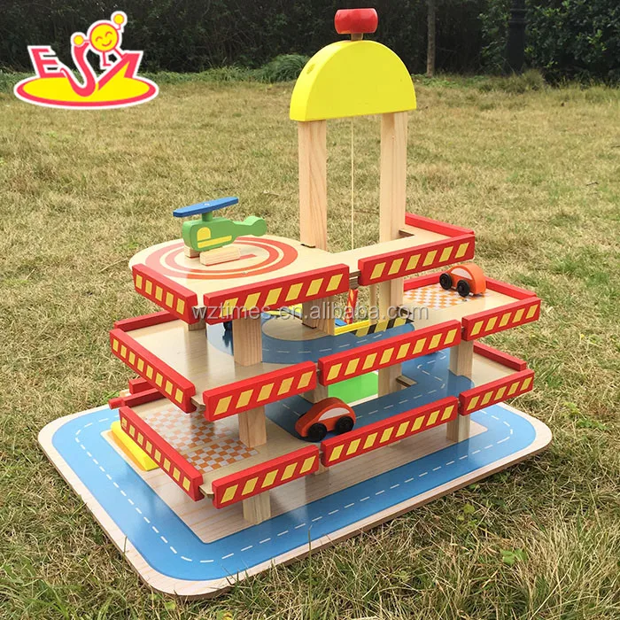 2018 großhandel kleinkinder holz auto garage spielzeug lustige kinder