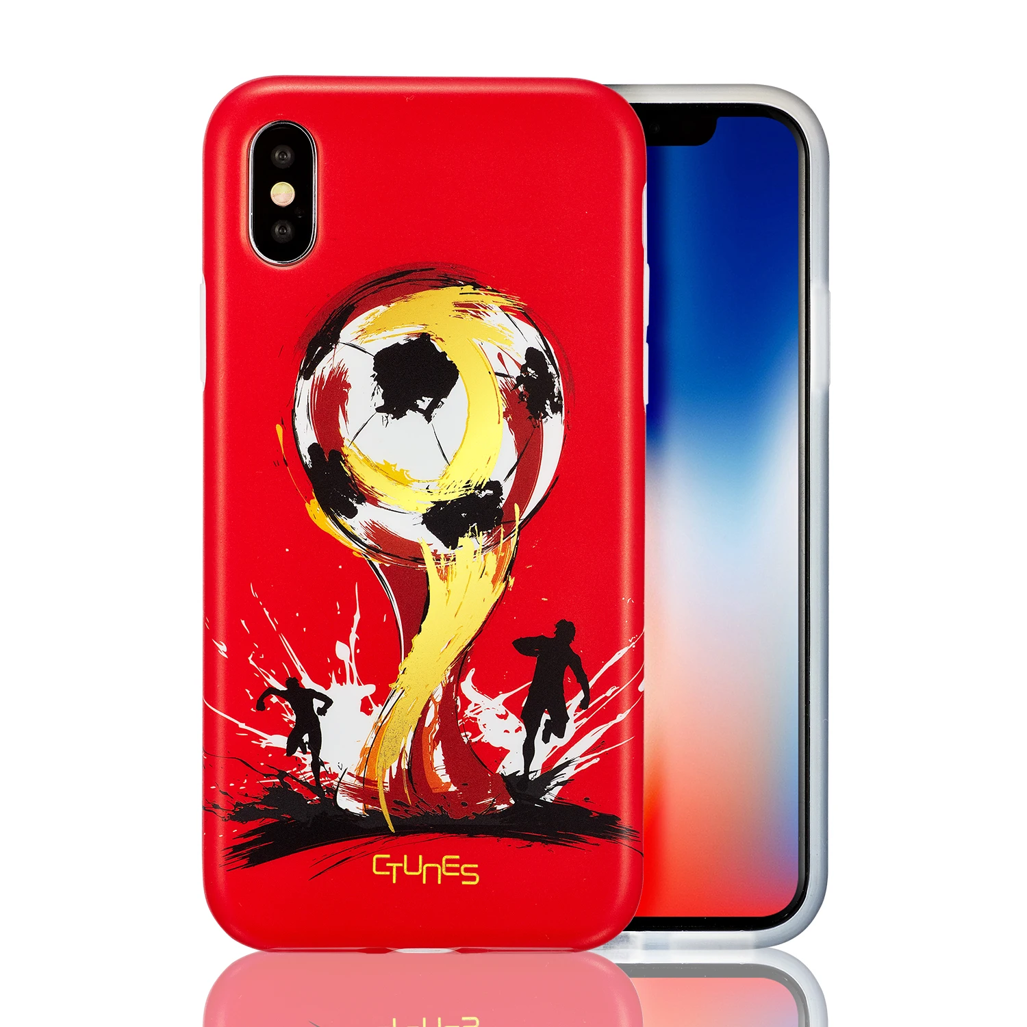 

CTUNES Soccer Ball Series Anti-Scratch Case IMD Printing Matte TPU Rubber Silicone Cover For iPhone X, N/a