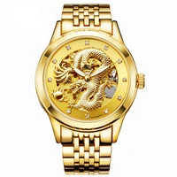 

2019 Luxury Brands men mechanical automatic gold dial watches male steel fashion wrist watches
