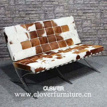 Replica Barcelona Sofa Cow Hide Two Seater Leather Product On Alibaba