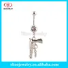 Pistol & Bullet Dangle Navel Piercing Jewelry Photo