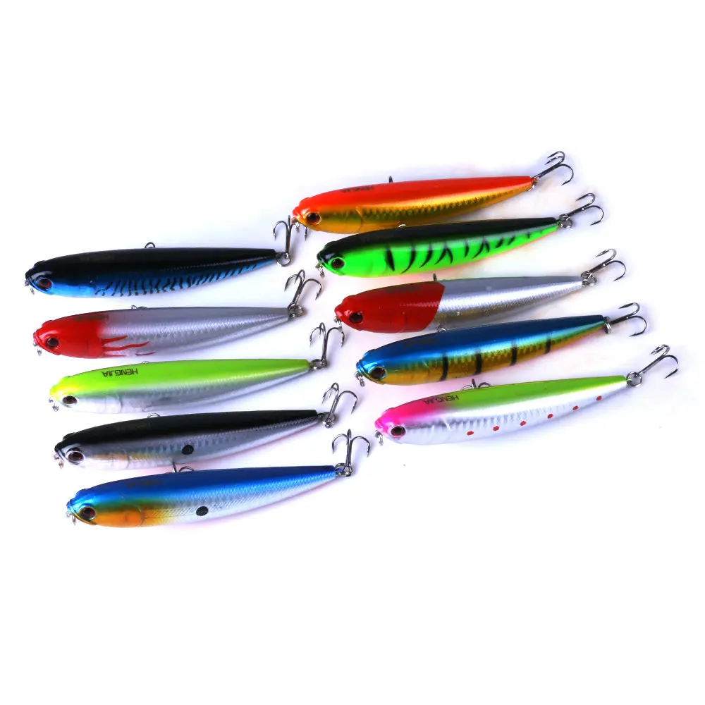 

Hot Sell Pencil Playing up gift stick lure 11.5cm 21g stick bait free shipping, 10 colors avaiable