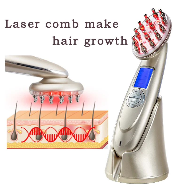 

new Laser Comb Helps Anti-Hair Loss, Hair Regrowth, Hair Rejuvenation Treatment Laser Hair Growth Massager Comb, N/a