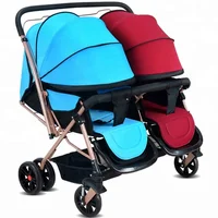 

Advanced ventilation shock absorb Twin trolley/detachable anti-UV lithe umbrella prammer/folding light Baby carriage price