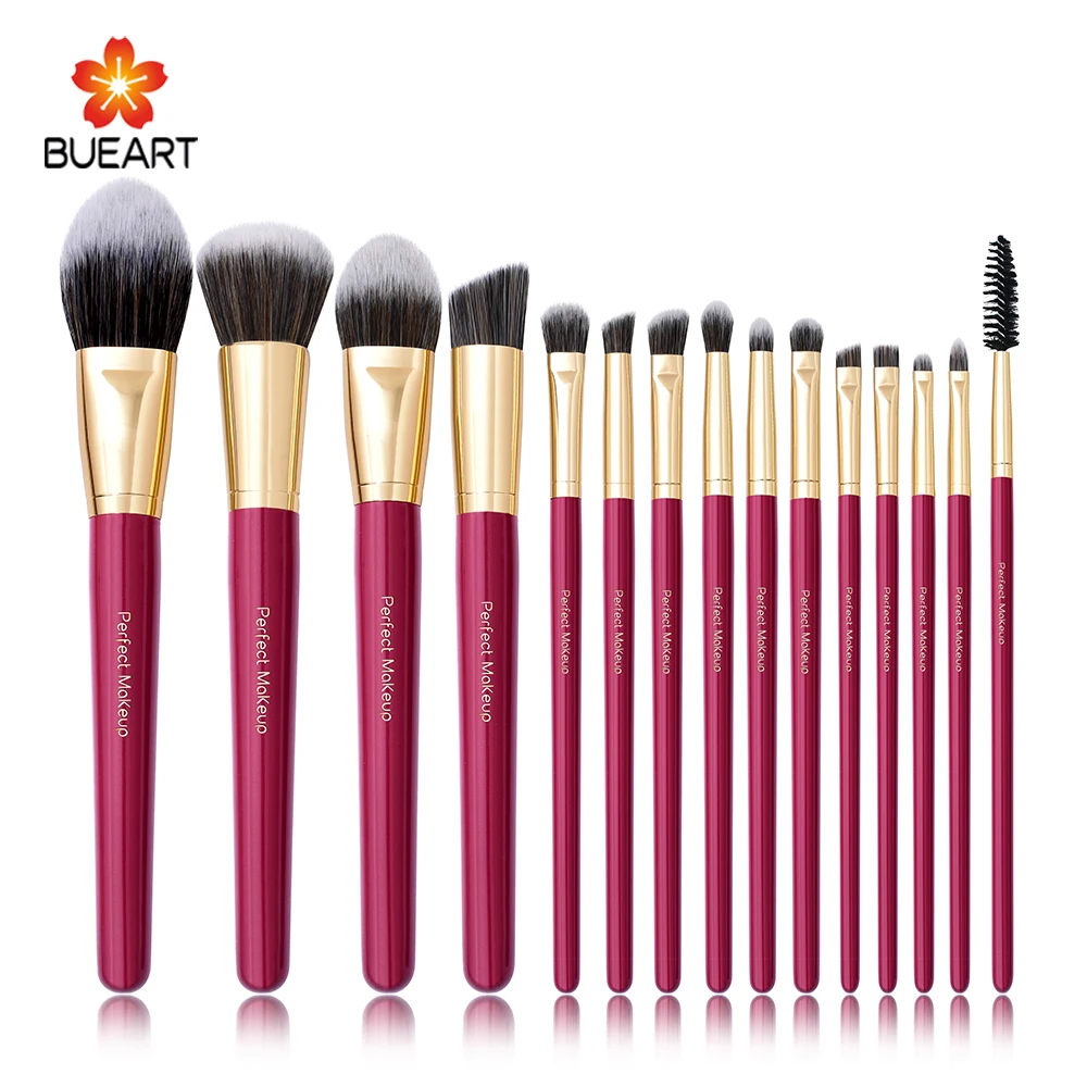 

15pcs premium makeup sets cosmetic brush for ladies, Black;red