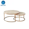 Stylish Stainless Steel Coffee Side Table With MarbleTop