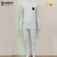 

Wholesale embroidered breast cotton fleece slim fit men sweatsuit set