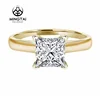 14K Princess cut diamond rings zirconia fashion ladies gold rings