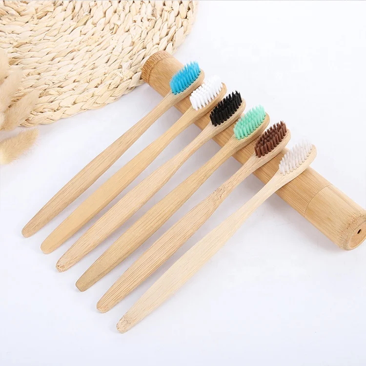 

Hot Sale! 100% Biodegradable Eco-Friendly Natural Bamboo Charcoal Toothbrush -Natural Environmental Protection Teeth Whitening, Natural bamboo color