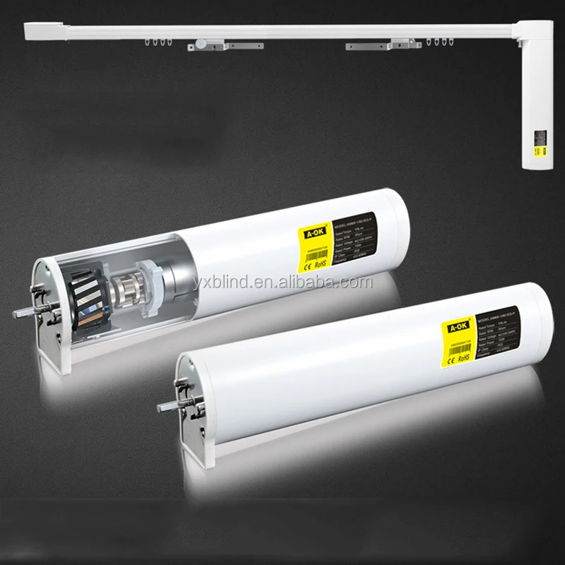 aok motorized low noise curtain track and motor with system automatic curtain opener