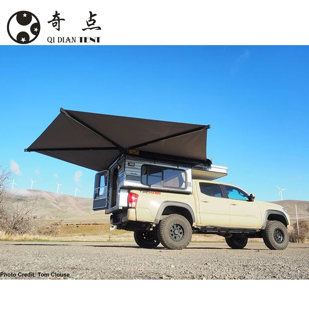 

270 Degree Retractable Car Fox wing Awning Tent Sun Shelter Side Truck Tent 2.1M Radius Size, Khaki/green/gray/customized