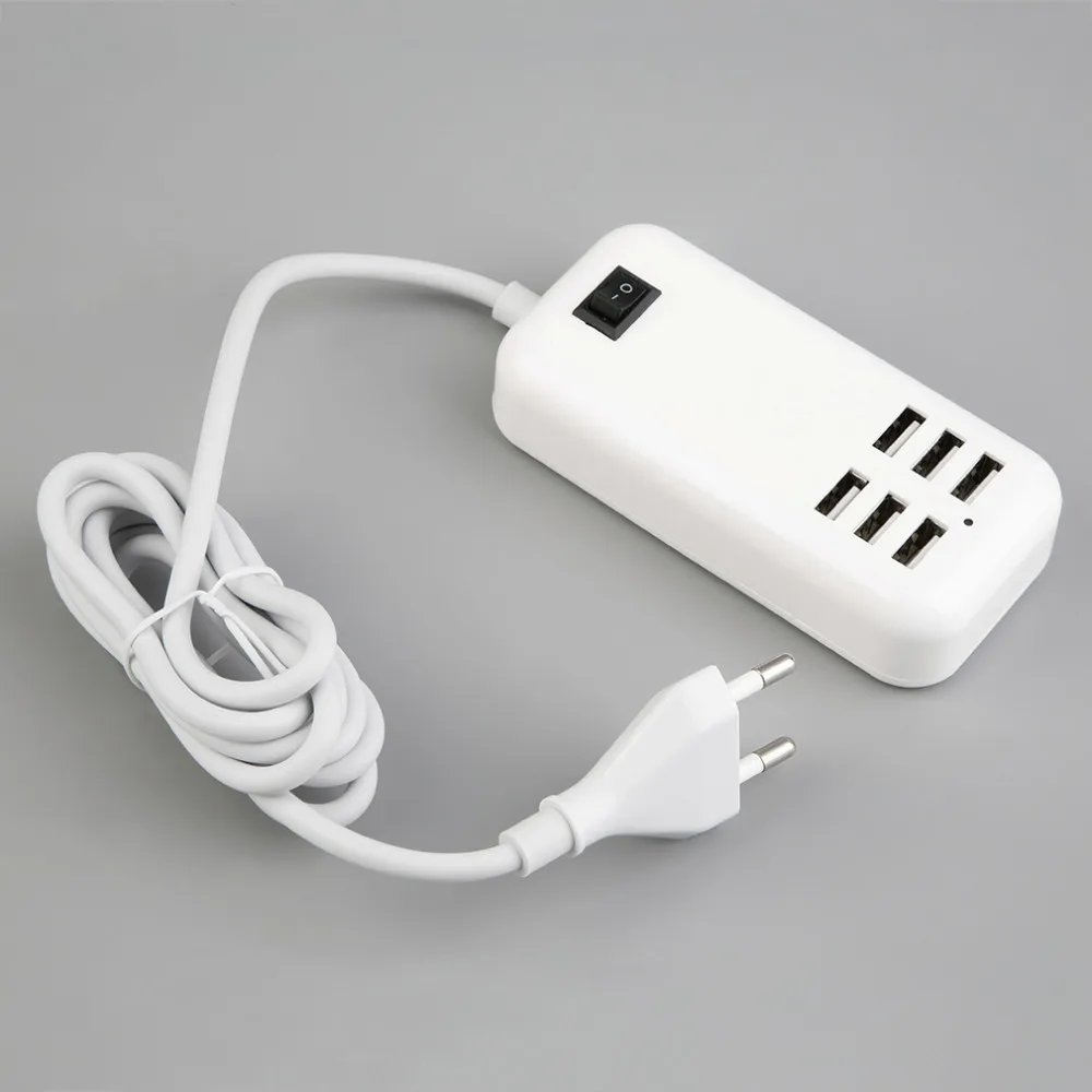 

Portable 6 Port USB Wall Charger EU Plug Adapter 5V 4A 20W with Switch Wholesale