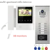 Waterproof Camera 4.3inch handset screen video door phone two way intercom with ID unlocking